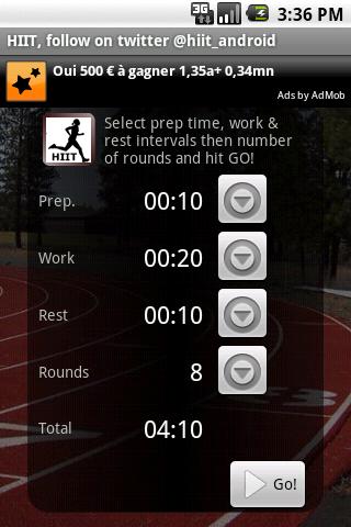 HIIT interval training timer Android Sports