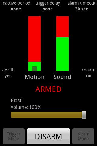 Motion & Sound Alarm Android Entertainment