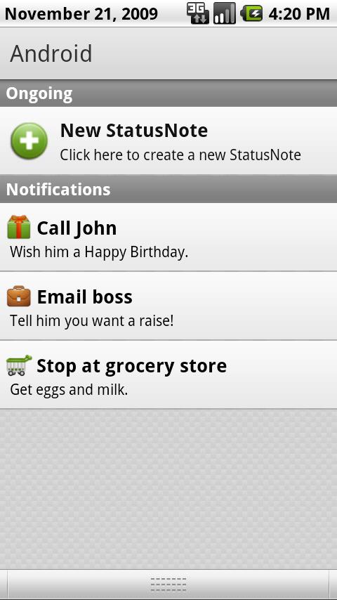 StatusNotes Android Productivity