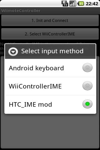 Wiimote controller 0.25 Alpha Android Tools