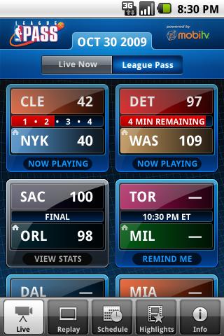 NBA League Pass Mobile Android Sports