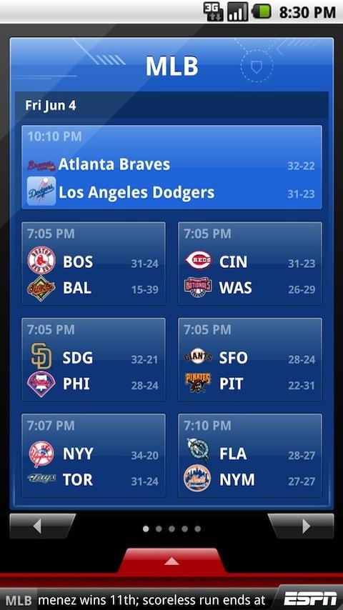 ESPN ScoreCenter Android Sports