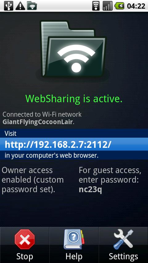 WebSharing File/Media Sync Android Communication