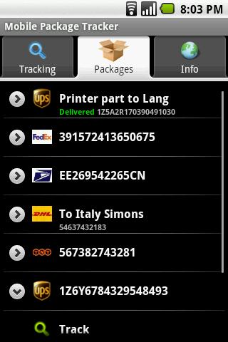 Mobile Package Tracker Android Tools
