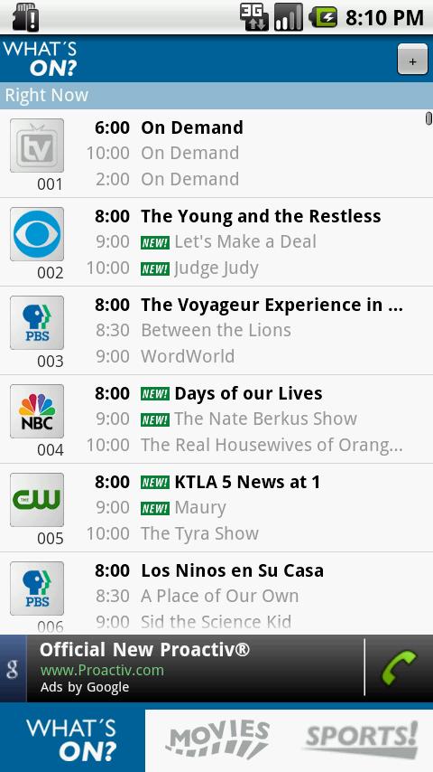 TV Listings for Android (Free) Android Media & Video