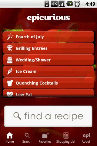Epicurious Recipe App Android Lifestyle