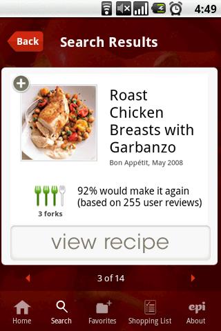 Epicurious Recipe App Android Lifestyle