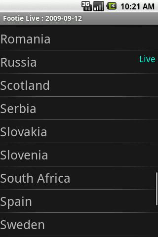 Footie Live Android Sports