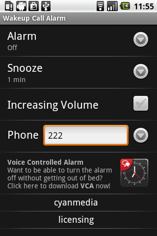 Wakeup Call Alarm Android Tools