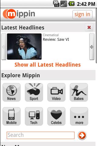 Mippin Mobile Web Android News & Weather