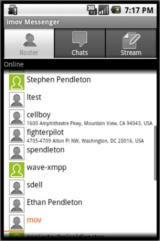 imov Messenger (BETA) Android Communication