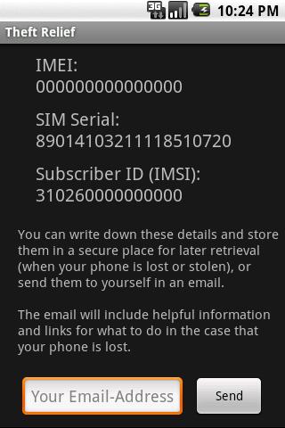 Theft Relief Android Reference