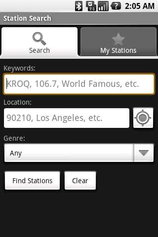 Station Search Android Entertainment