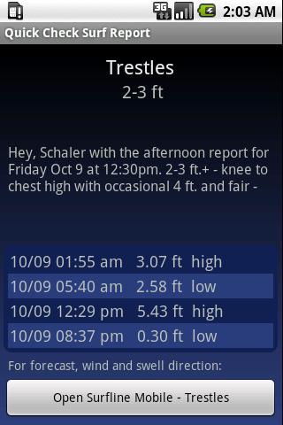 Quick Check Surf Report Android Lifestyle