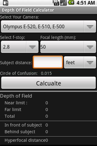 Depth Of Field Calculator Android Tools