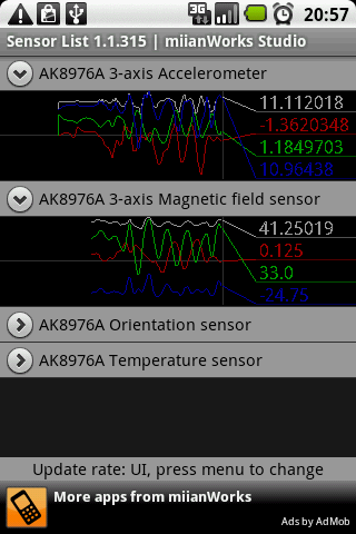 Sensor List Android Tools