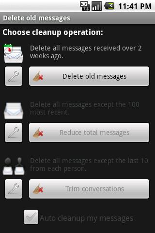Delete old messages Android Tools