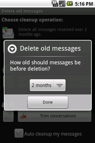 Delete old messages Android Tools