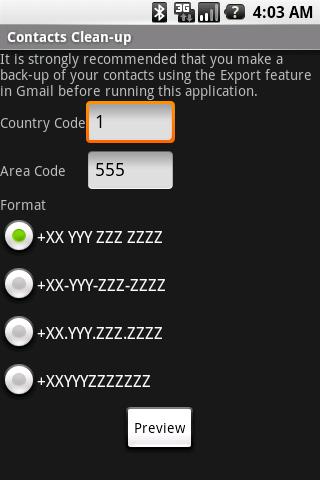 Contacts Clean-up Android Tools