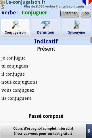 La Conjugaison Android Reference