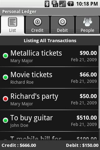 Personal Ledger Android Finance
