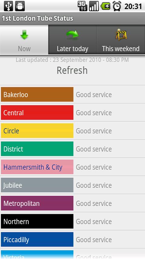 1st London Tube Status Android Travel