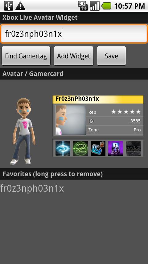 Xbox Live Avatar Widget Android Social