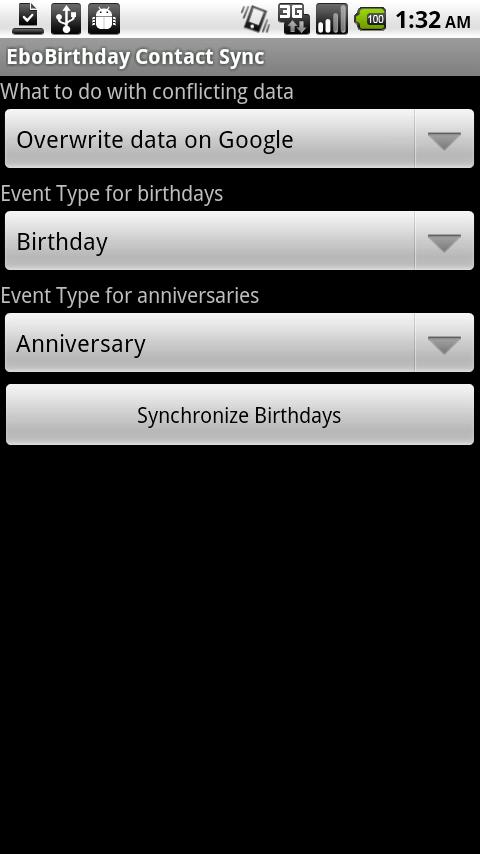 EboBirthday Contact Sync