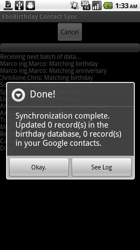 EboBirthday Contact Sync Android Tools