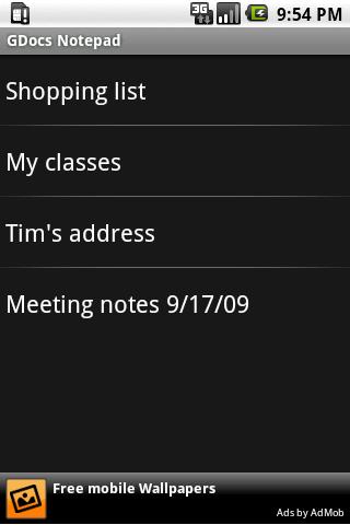 GDocs Notepad With Sync Android Productivity