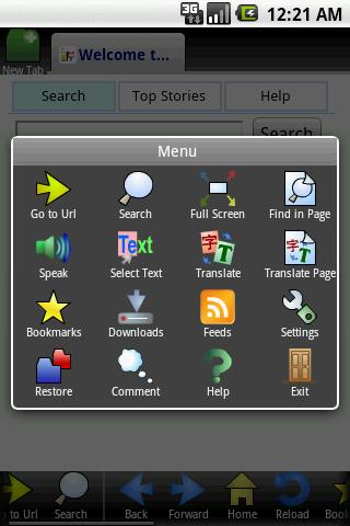 Infinity Web Browser Android Communication