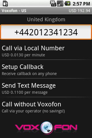 Voxofon Call Abroad Android Communication