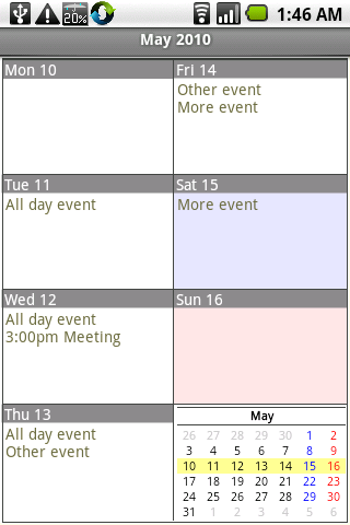 Calendar Pad for Android 1.5 Android Productivity