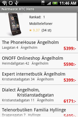 Prisjakt Android Shopping