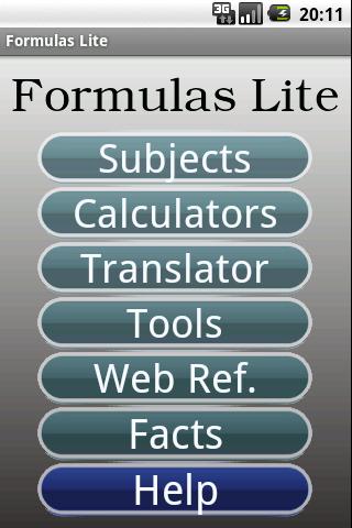 Formulas Lite Android Education