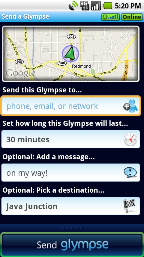 Glympse Android Social