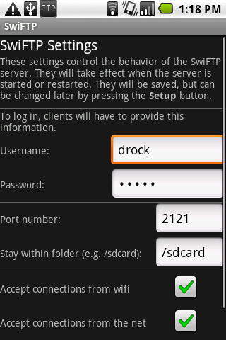 SwiFTP FTP Server Android Tools