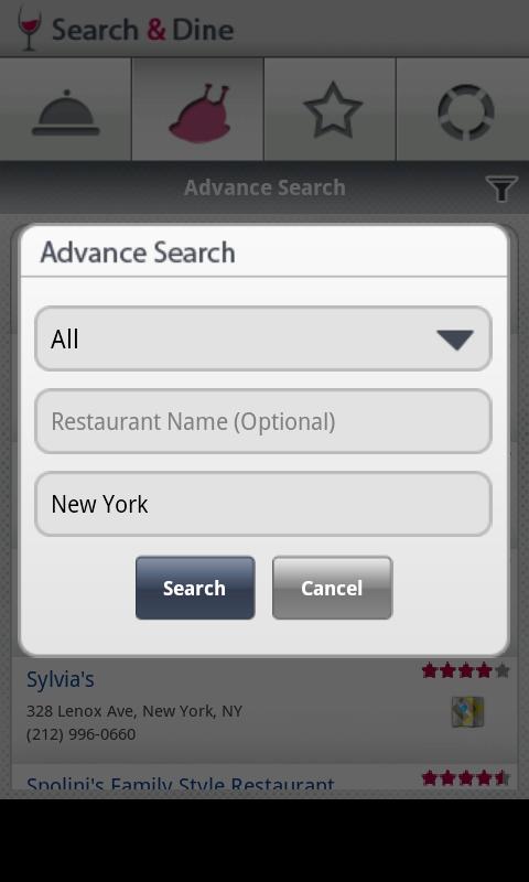 Search & Dine Android Lifestyle