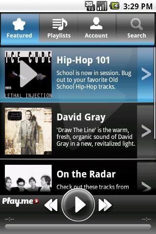 PlayMe Streaming Music Player Android Multimedia
