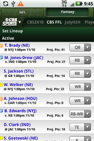 CBS Sports Pro Football Android Sports