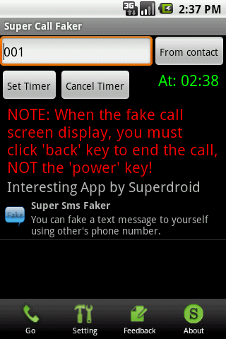 Super Call Faker (Free) Android Communication