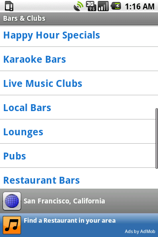 Bars & Clubs Android Social