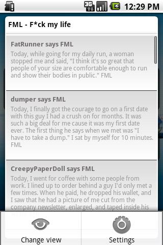 FML F*ck my life widget Android Entertainment