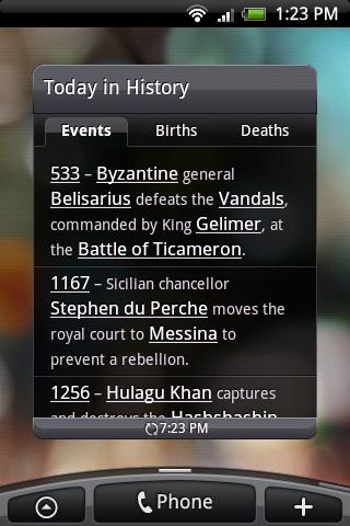 Today in History Widget