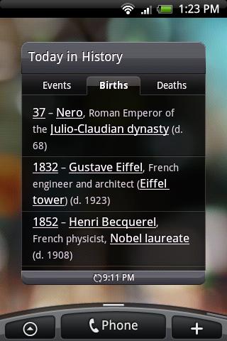 Today in History Widget Android Lifestyle
