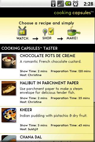 Cooking Capsules Taster Android Lifestyle