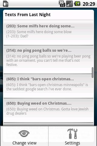 Texts From Last Night widget Android Entertainment