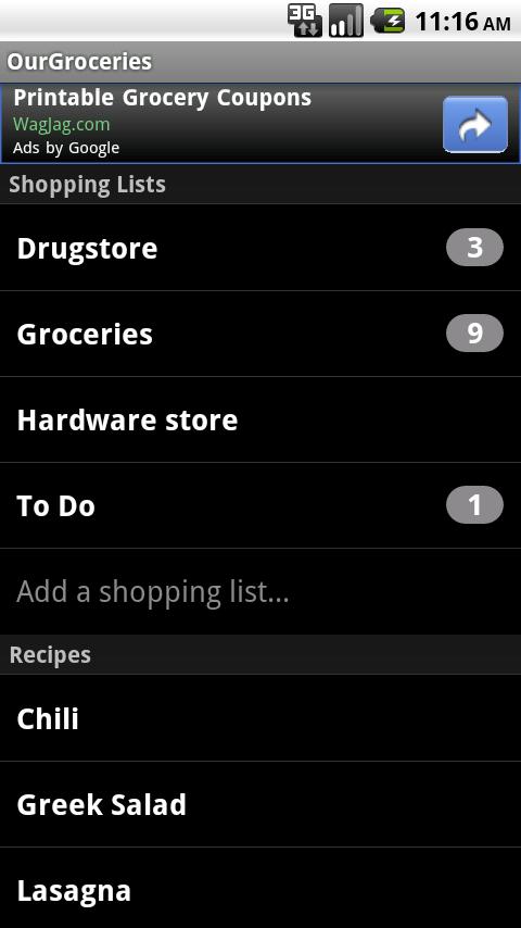 OurGroceries Android Shopping