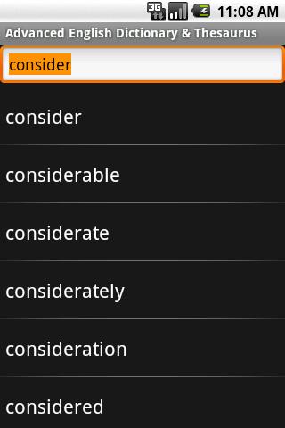 Advanced English & Thesaurus Android Reference