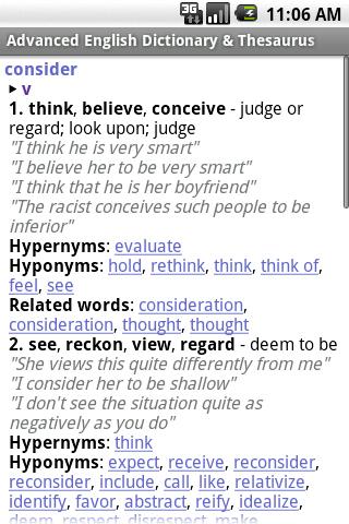 Advanced English & Thesaurus Android Reference